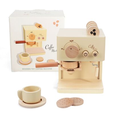 Juego de máquina de café de juguete de madera