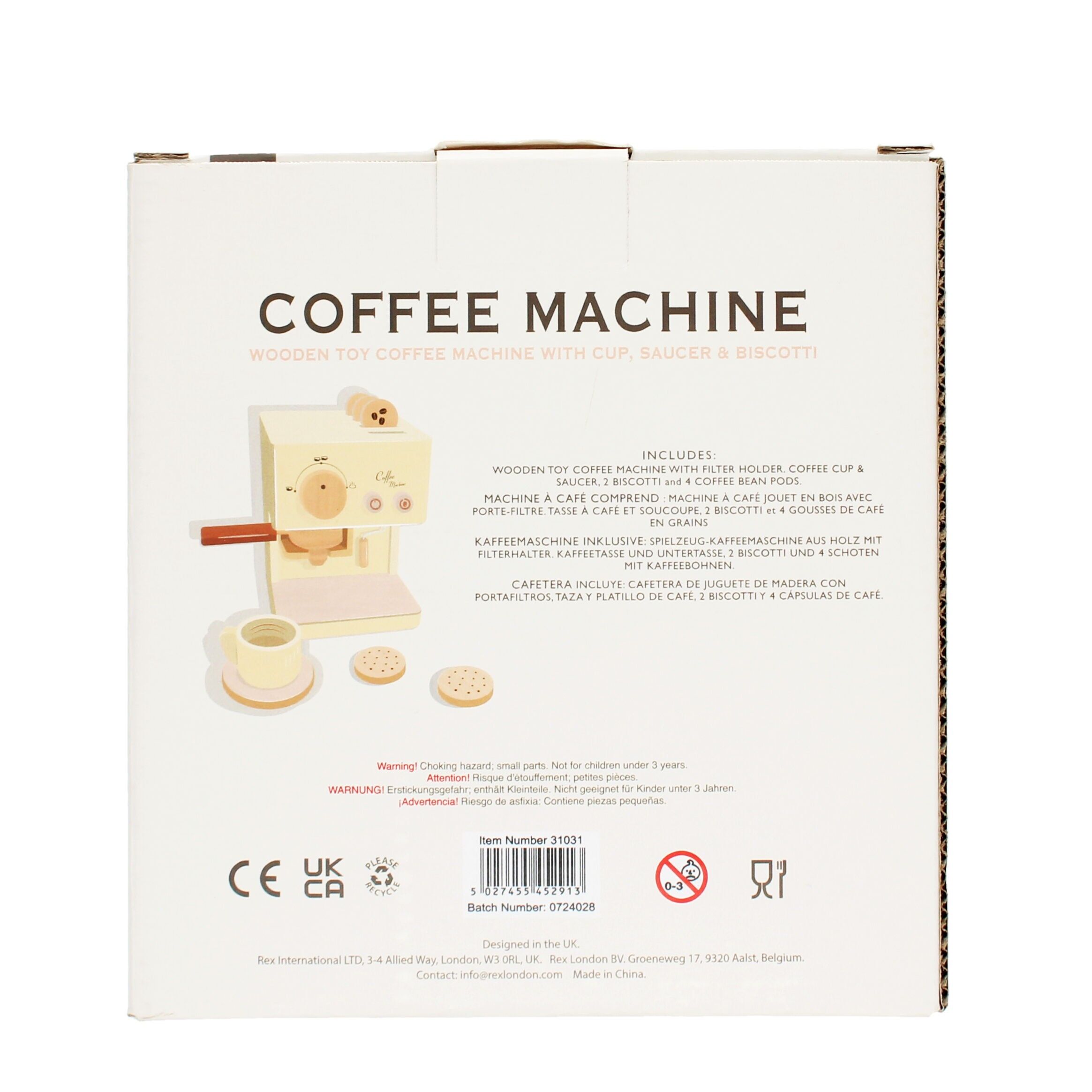 Juego de máquina de café de juguete de madera