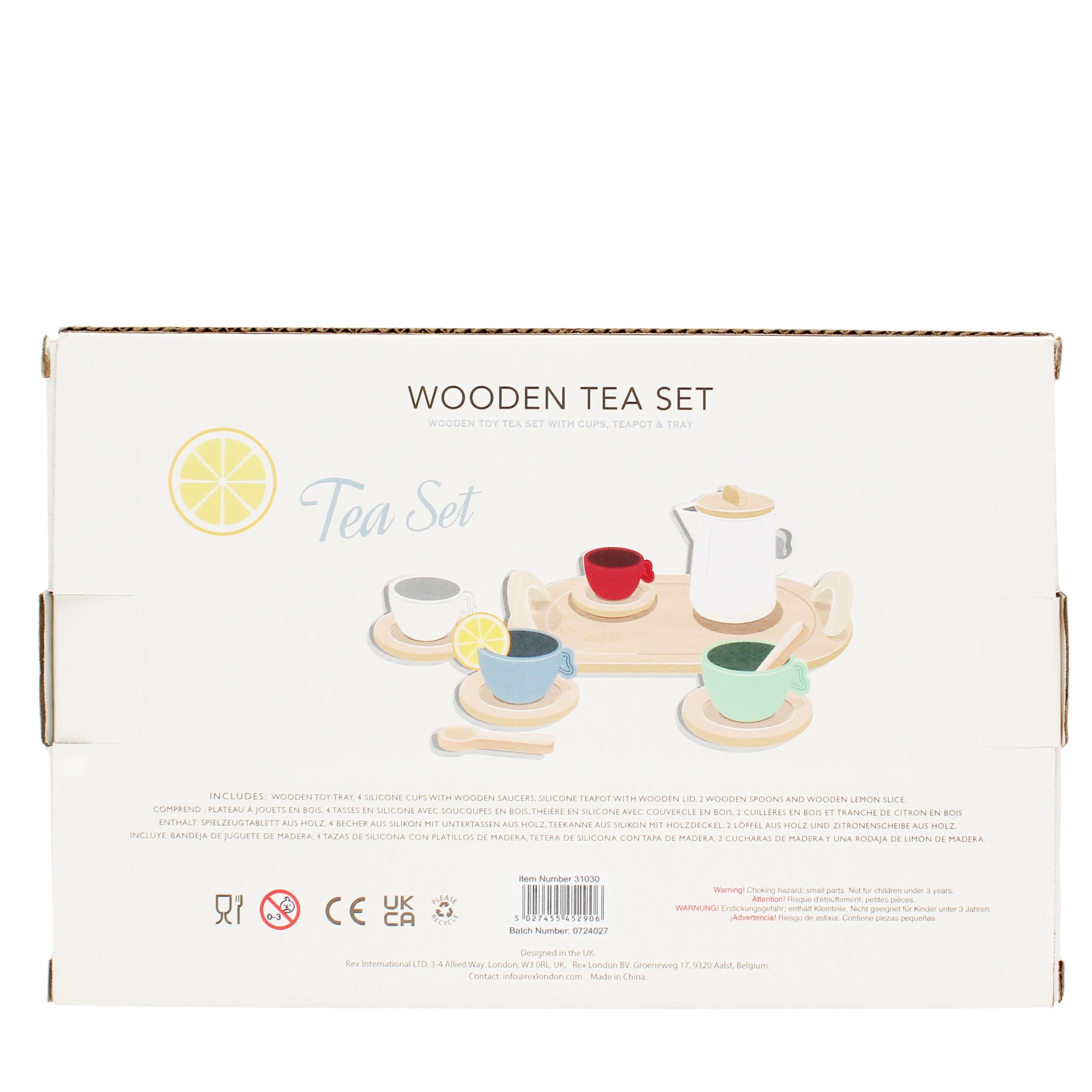 Wooden toy tea playset