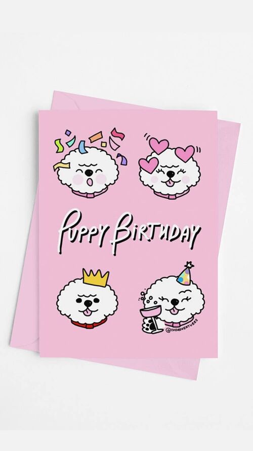 Puppy Bijon - Birthday Card
