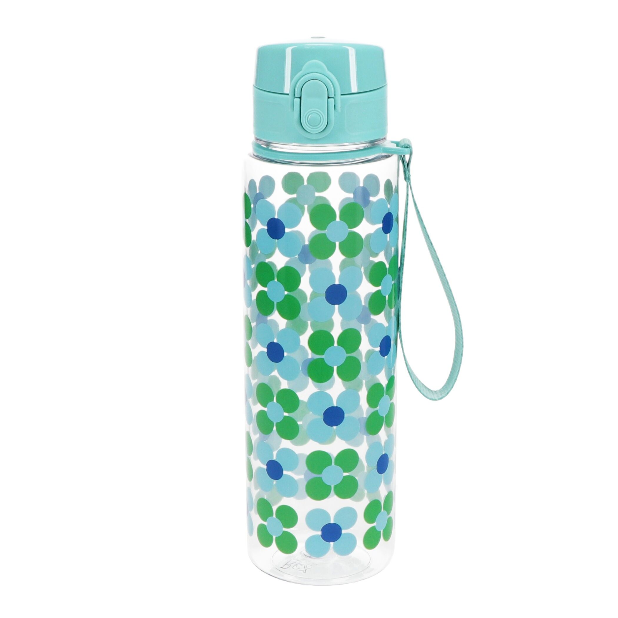 Botella para bebidas con tapa de botón pulsador 700ml - Daisy azul y verde