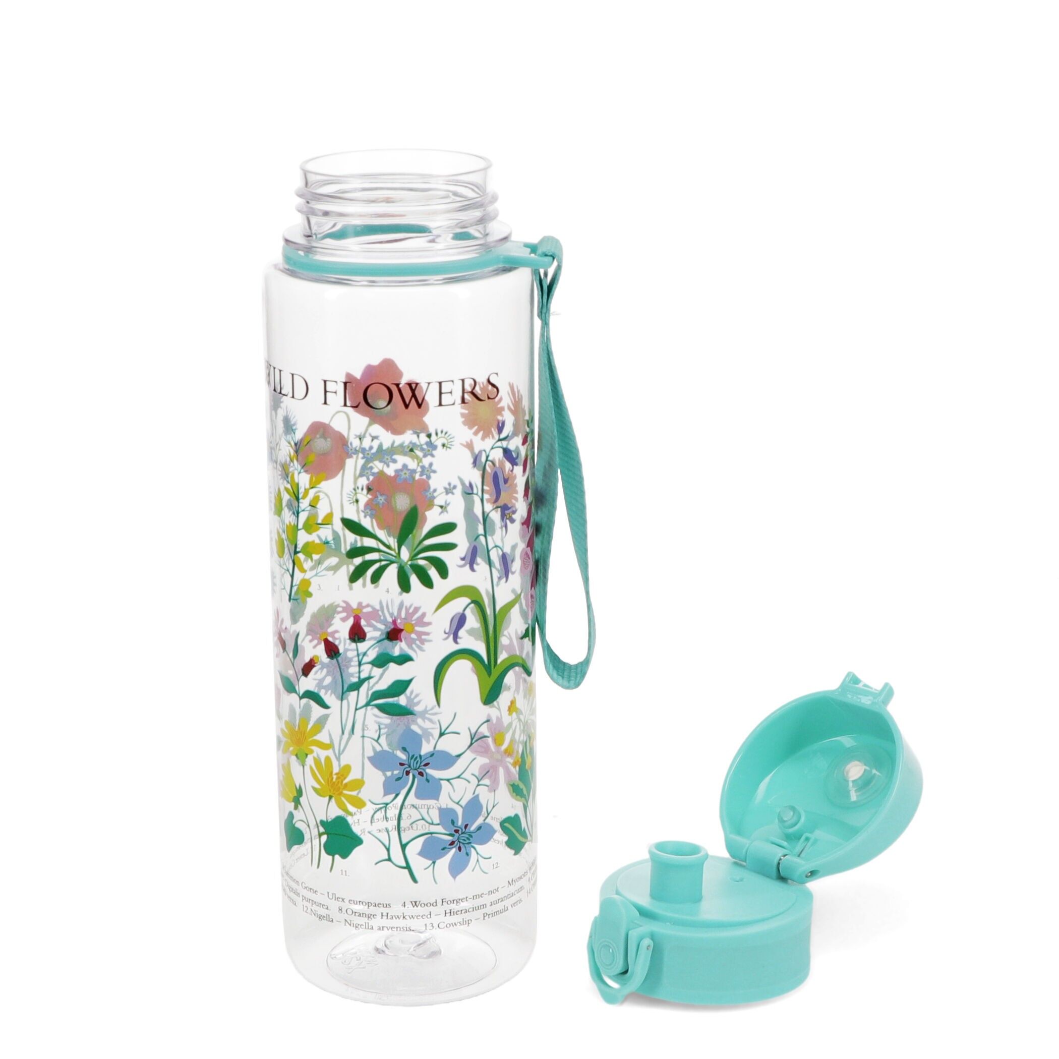 Botella para bebidas con tapa a presión 700ml - Flores Silvestres