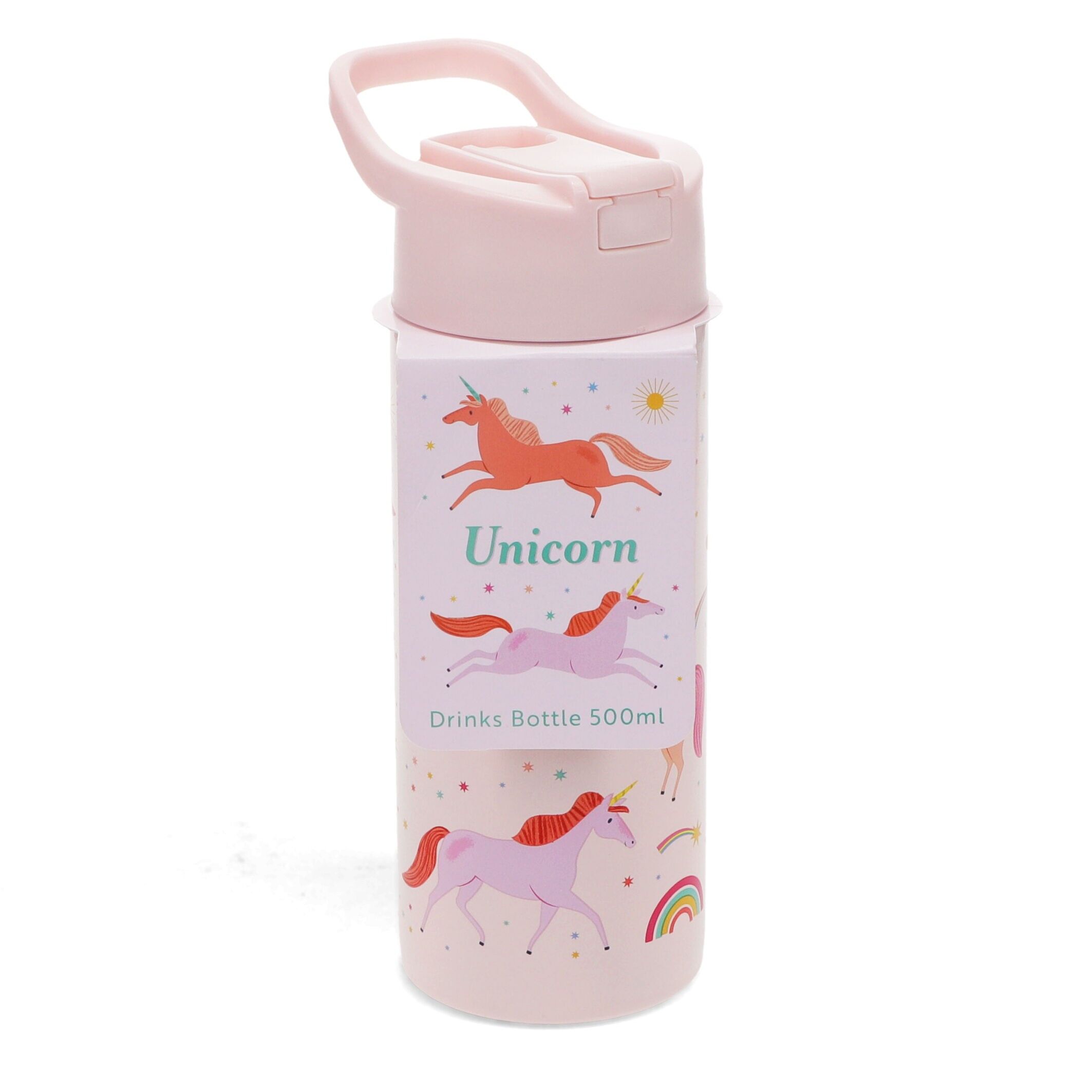 Edelstahlflasche mit Druckknopfdeckel 500ml - Unicorn