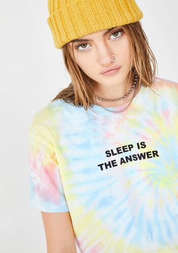 T-shirt arc-en-ciel Tie Dye - Le sommeil est la réponse 1