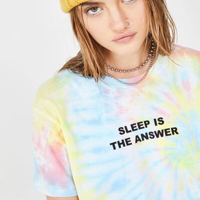 Rainbow Tie Dye Tee - Sleep is the answer