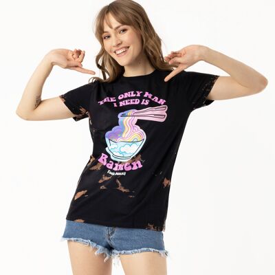 Ramen - Negro - Camiseta Tie Dye