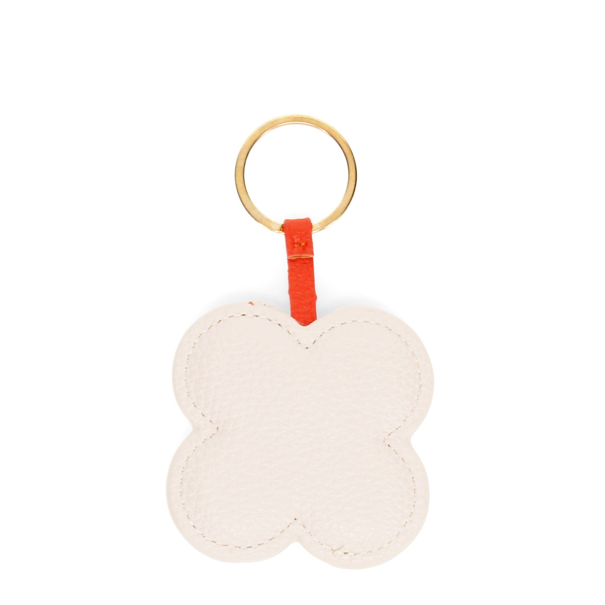 Faux leather keyring - Pink daisy