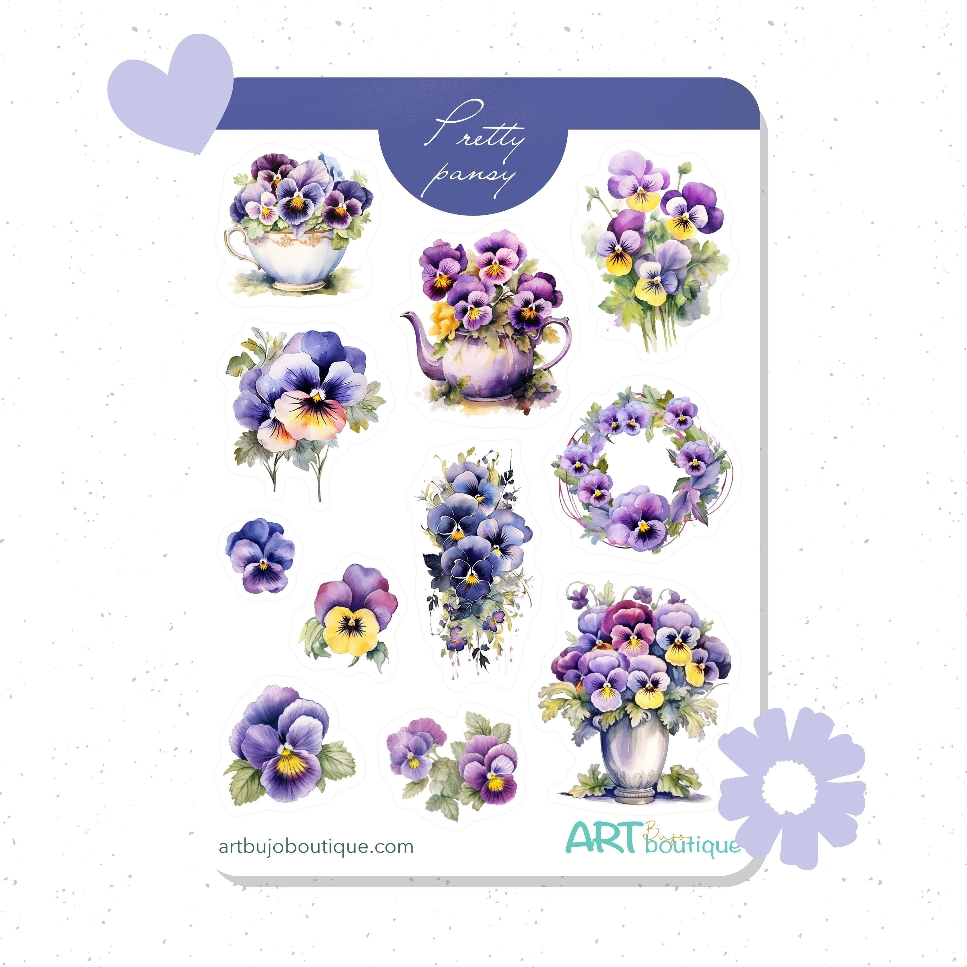 Pretty Pansy Summer Sticker Sheet