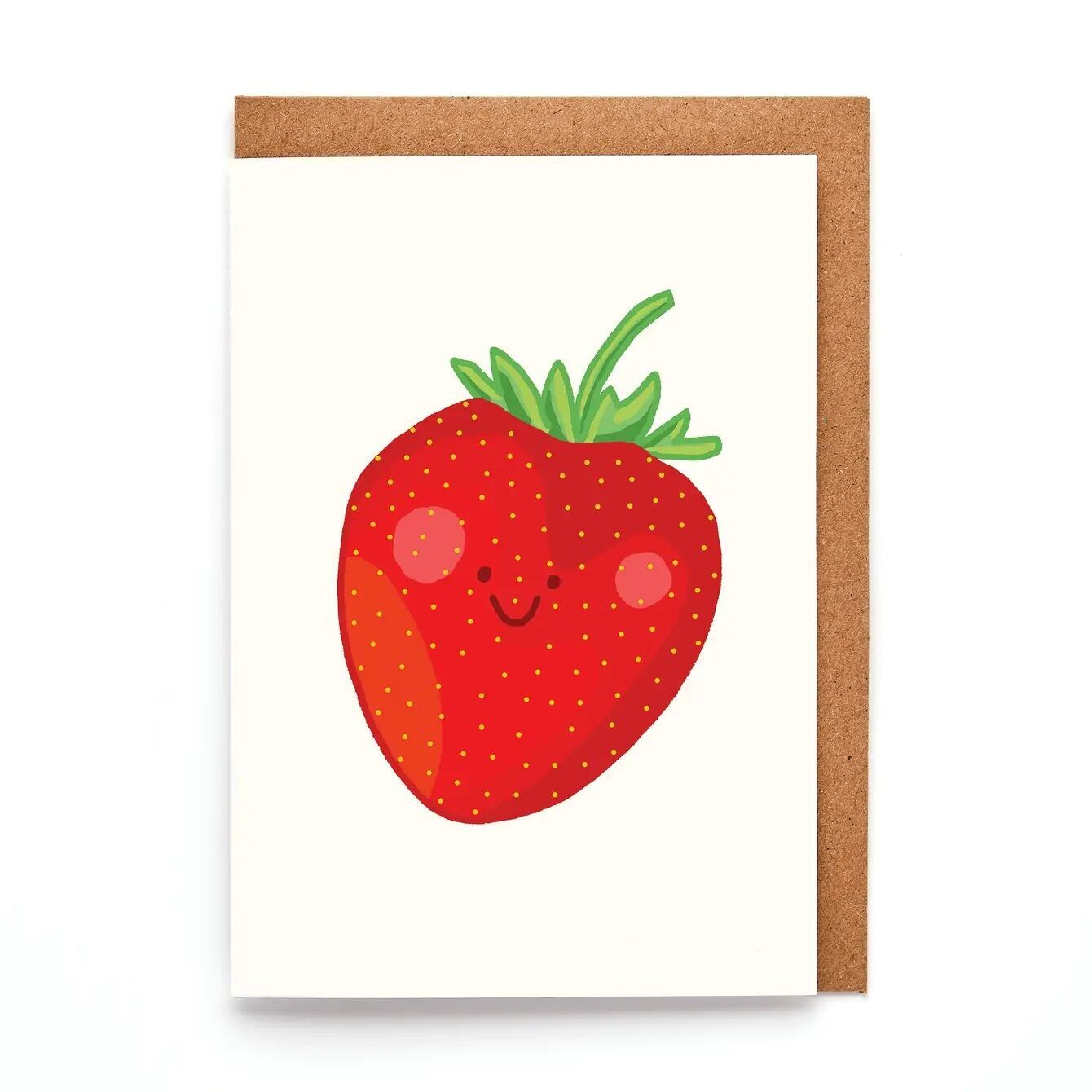 Carte Mini Fraise | Carte de vœux fruitée mignonne | Petite carte d'amour