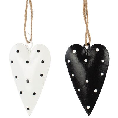 Pendentif coeur 2 sortes. 8 cm, lot de 36