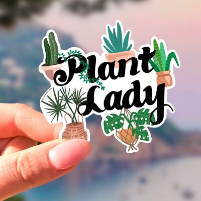 Etiqueta engomada - Plant Lady