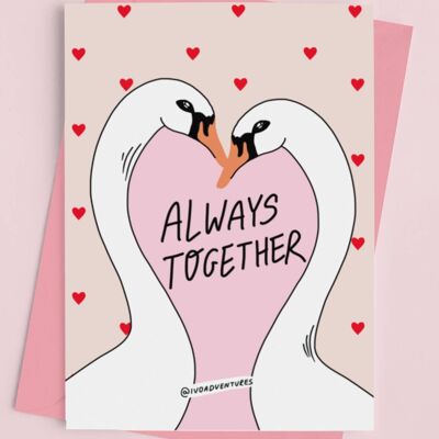 Swan Wedding Card