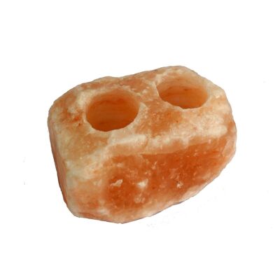Portacandele in sale naturale - 2 fori (2-2.5 kg)