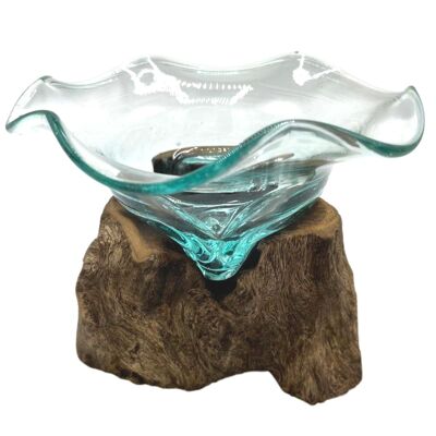 Bol en verre fusionné Sweet Fancy sur bois