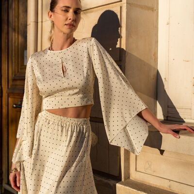 Blouse Heloise imprimé satiné à pois - CK08131-2