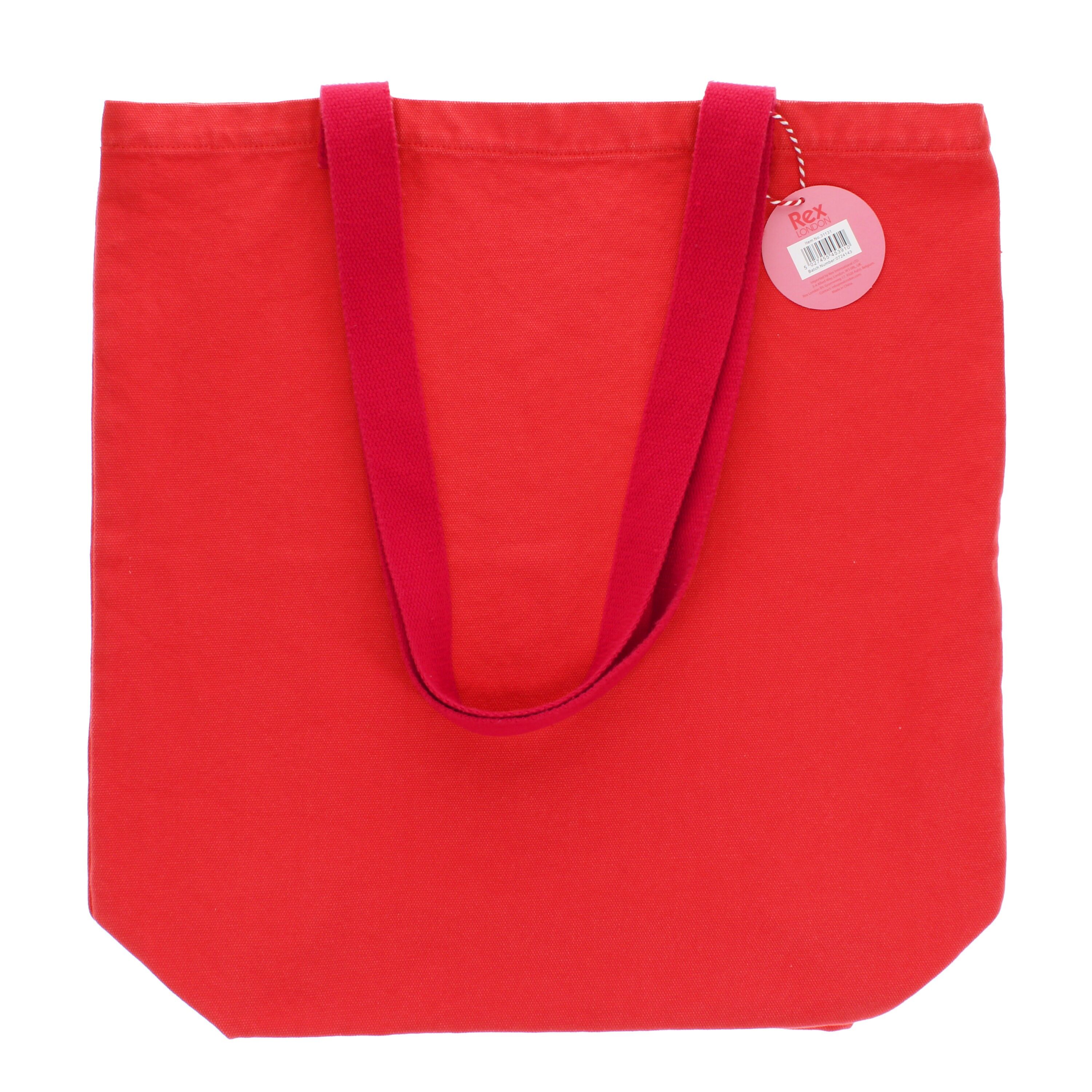 Two-tone cotton tote bag - Red