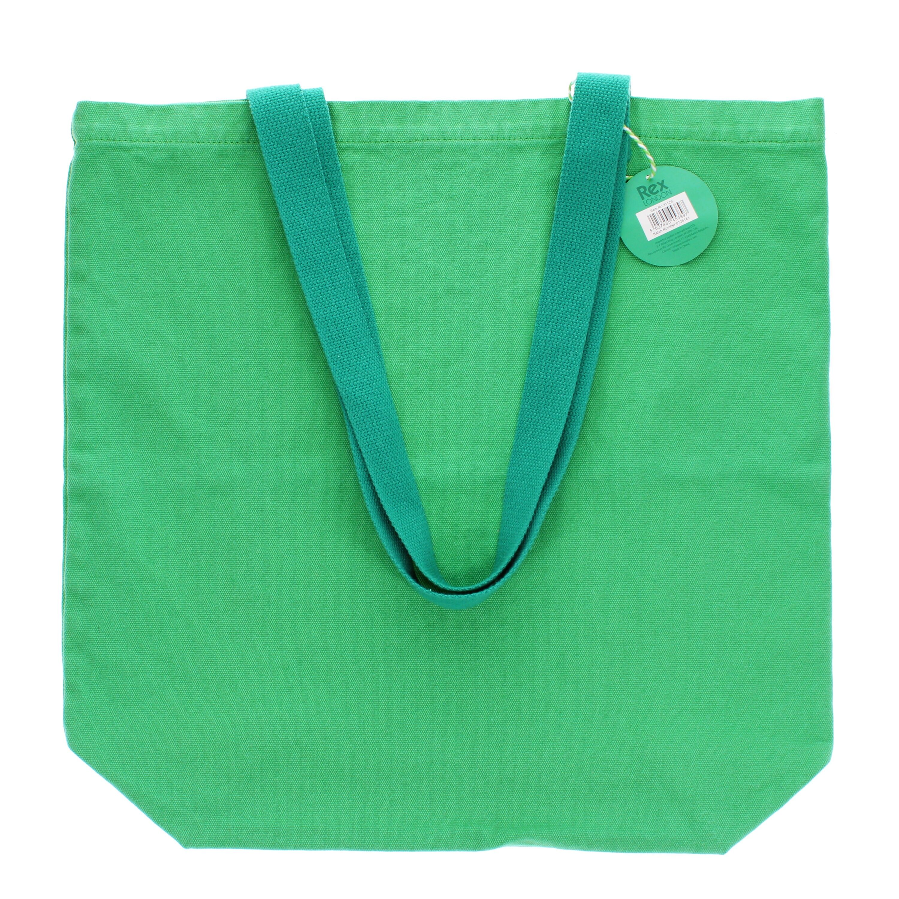 Borsa tote in cotone bicolore - Verde