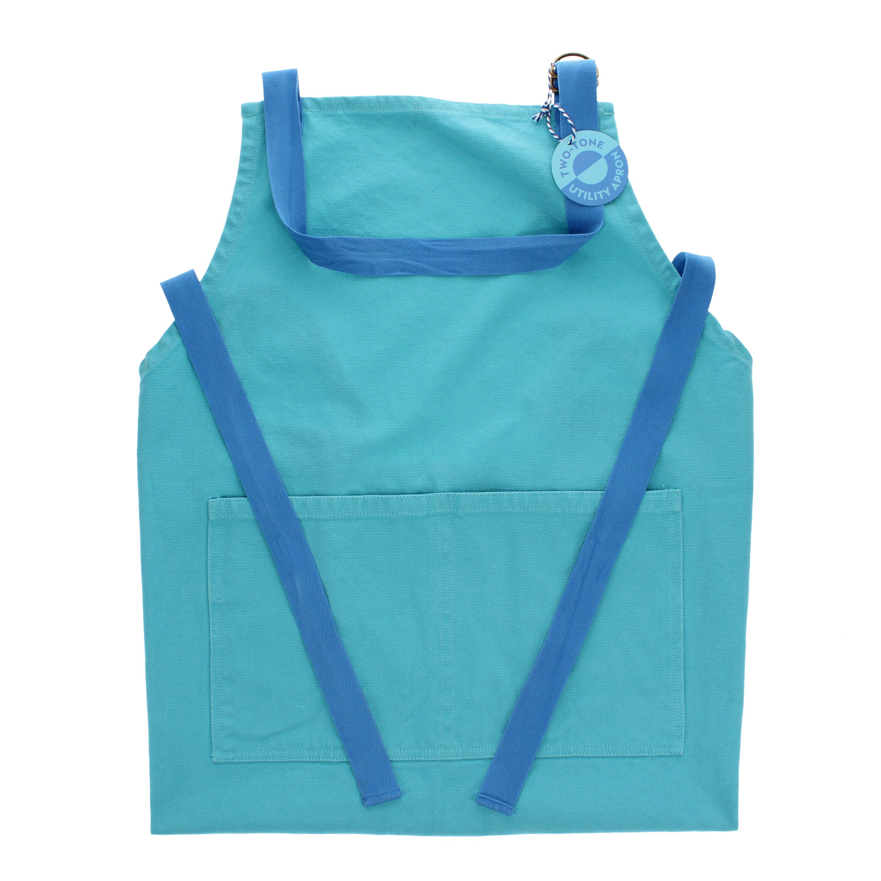 Grembiule bicolore - Blu acqua