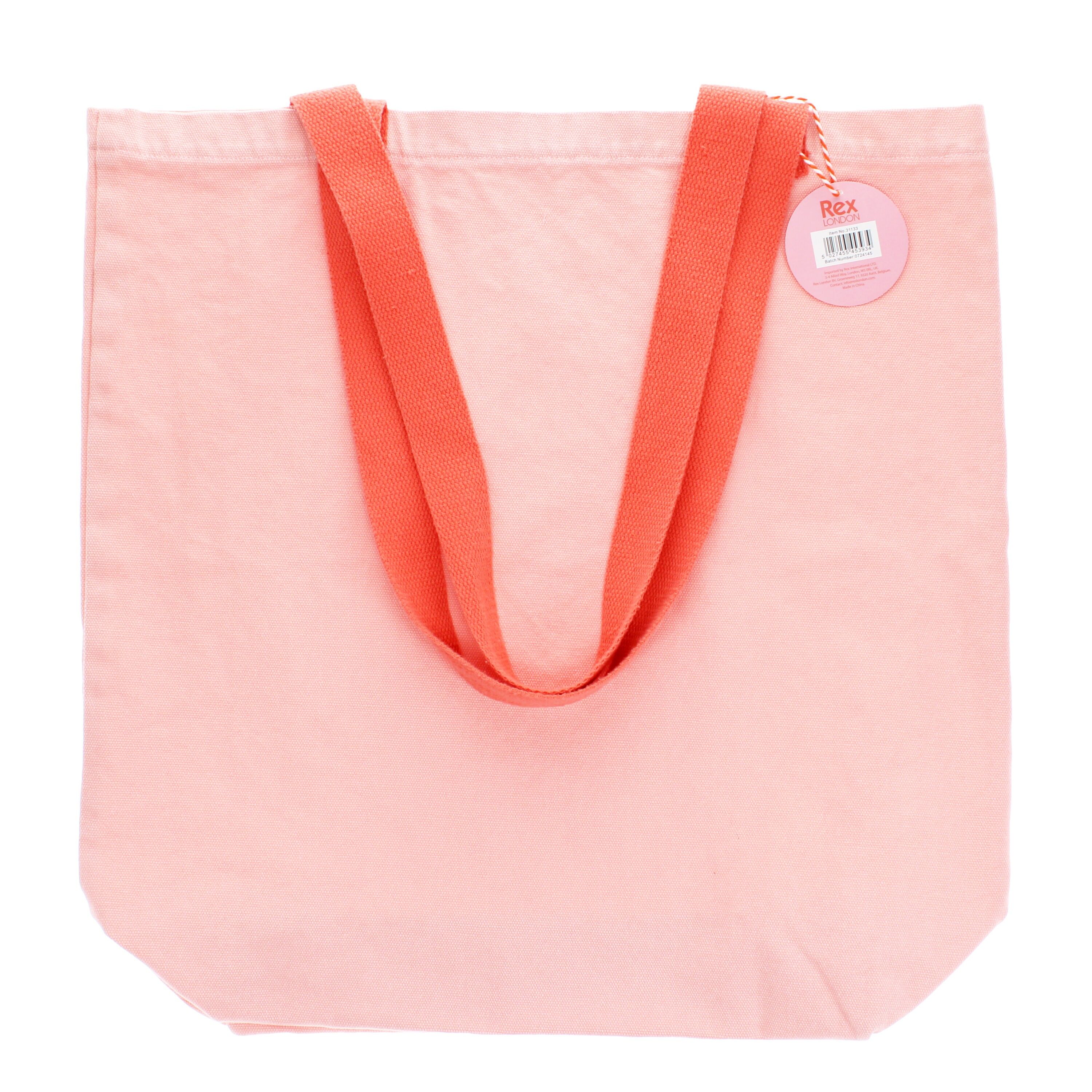 Borsa tote in cotone bicolore - Rosa