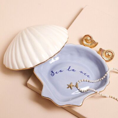 Shell Trinket Pot With Quote Starlit Shoreline