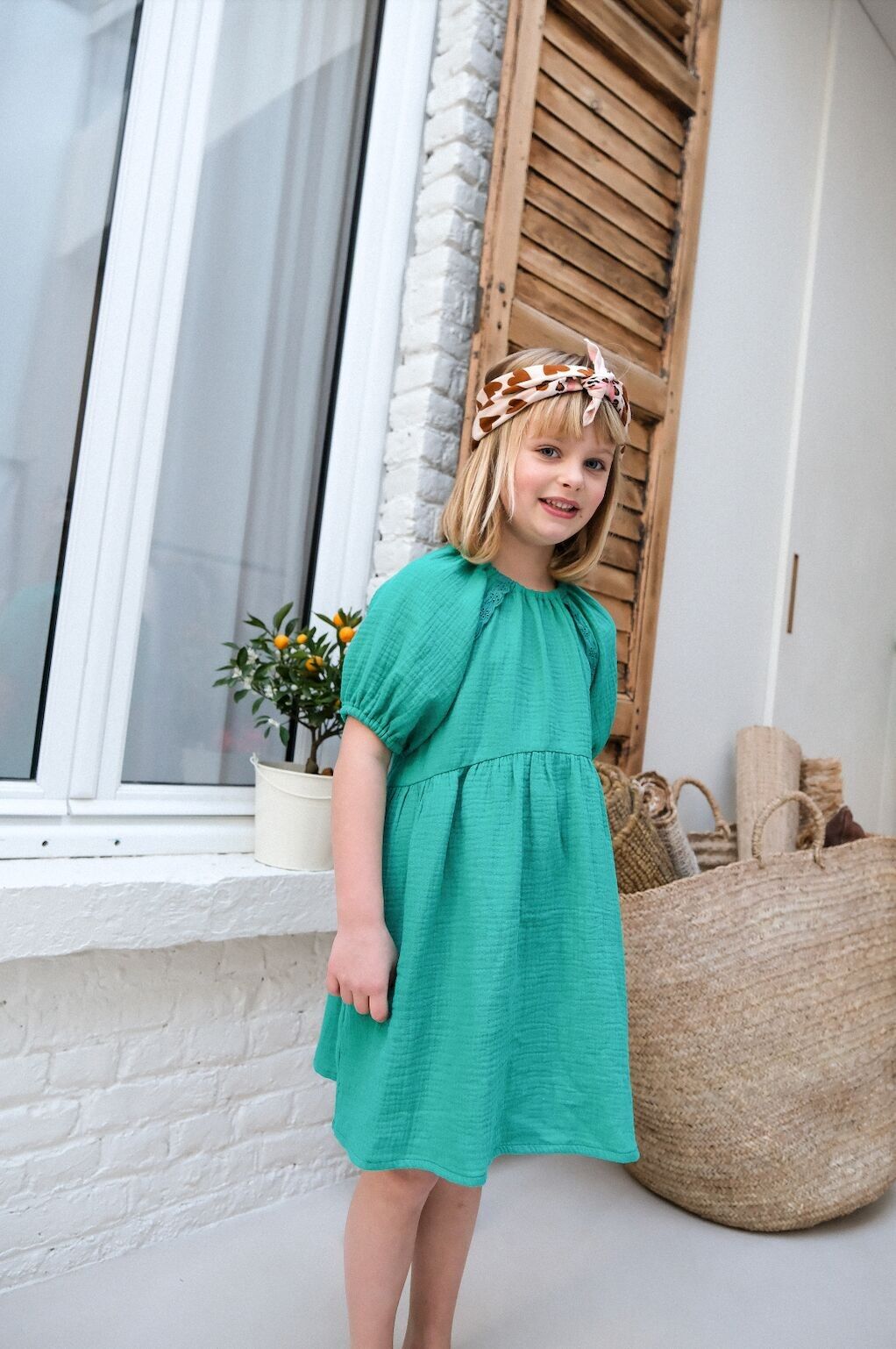 Lucette dress ##2859 emerald gauze