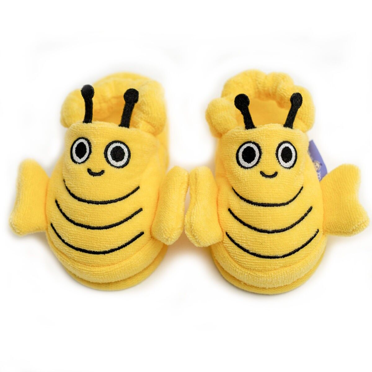 Milk&Moo Buzzy Bee Toddler Kids Slippers, %100 Cotton,For House,Bath, Indoor Use