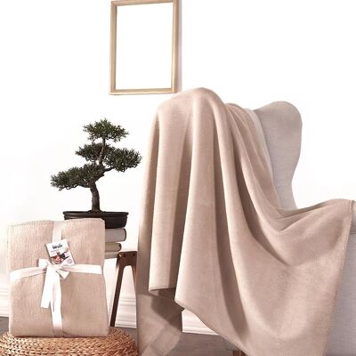 Dolce Bonita Home Cotton TV Blanket 127X155 Basic Beige