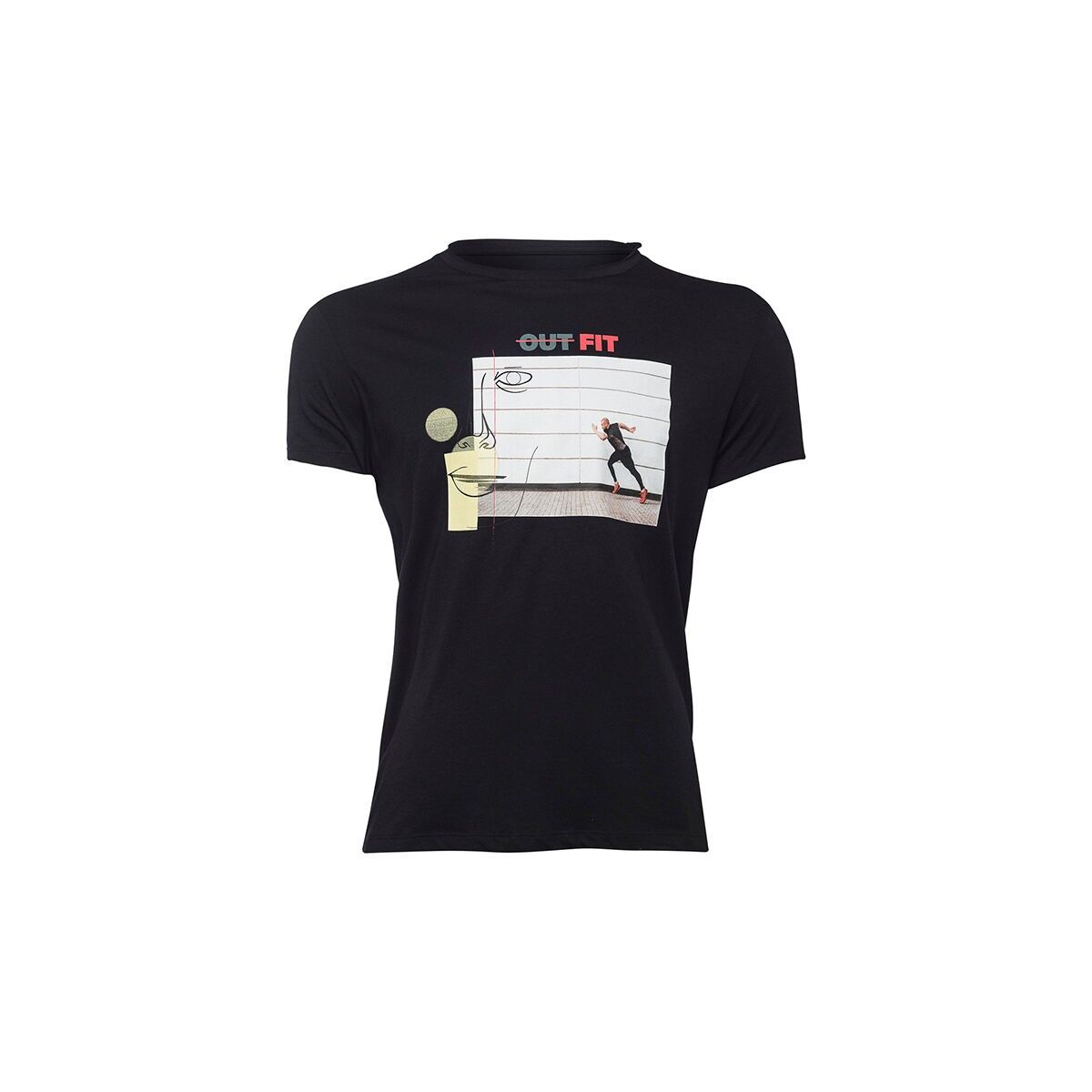 Camiseta de cuello redondo con estampado de caras de Biggdesign