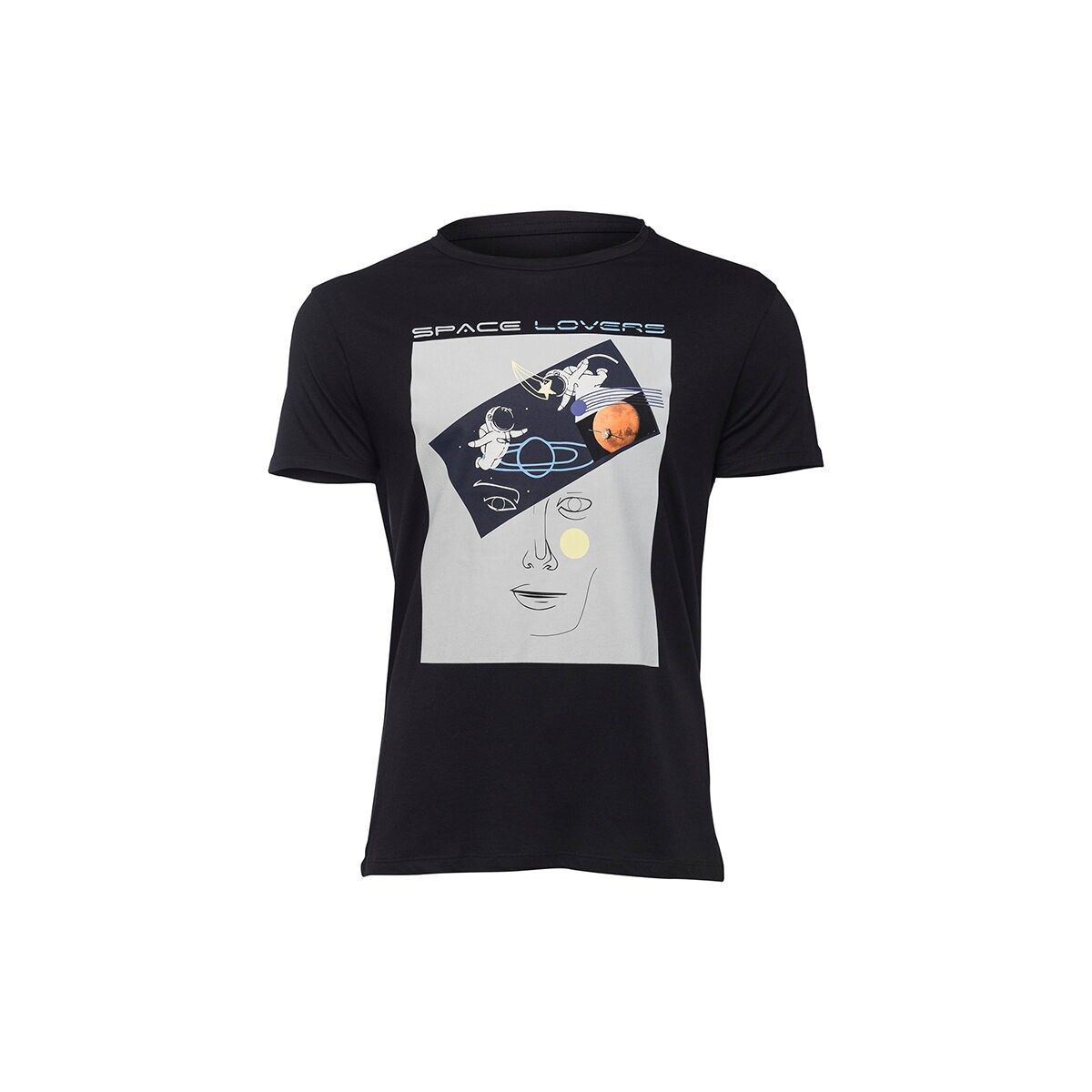 Camiseta para hombre BiggDesign Faces Space Lovers (talla mediana)