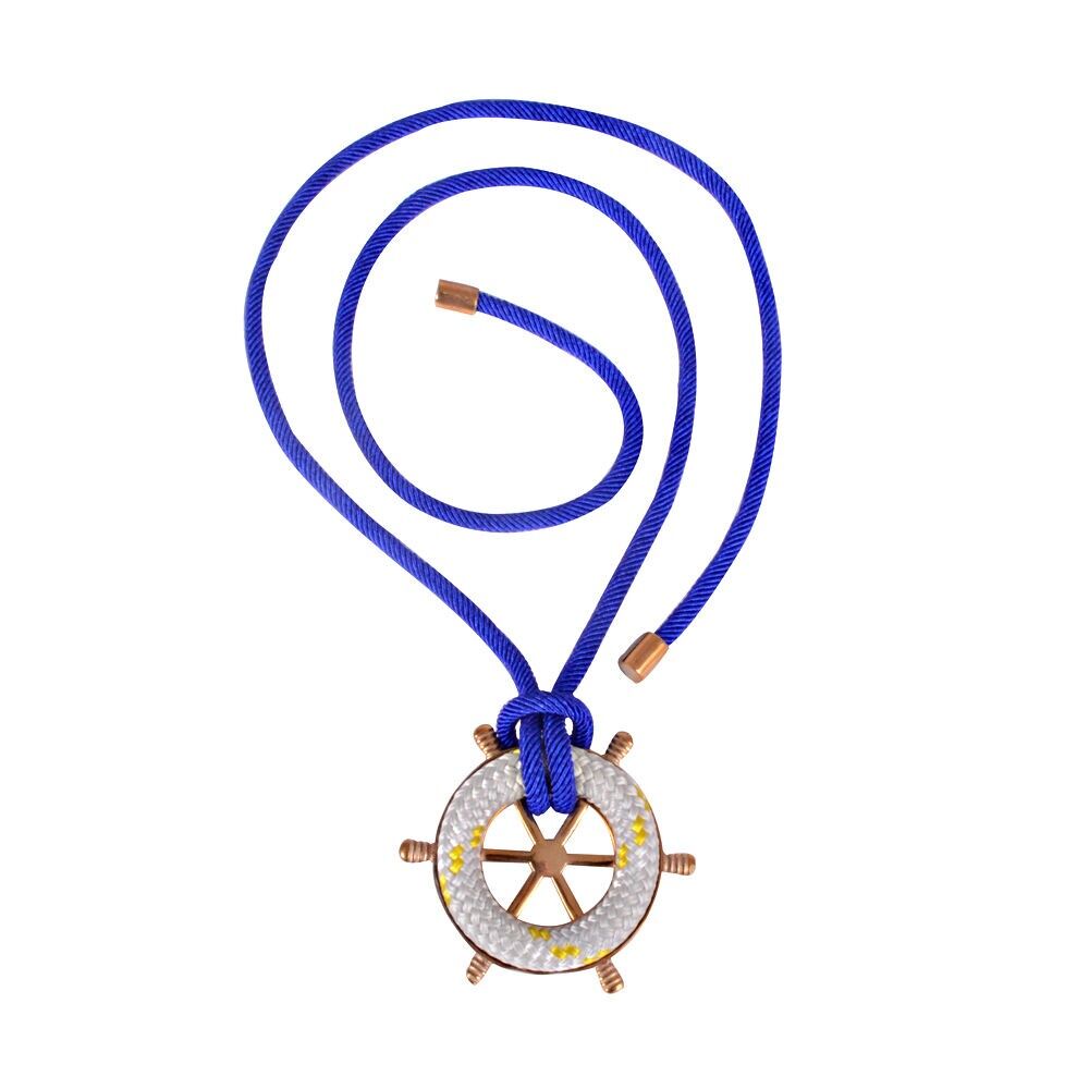 Collana in bronzo con design timone blu AnemosS