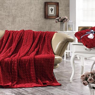 Manta Dolce Bonita Home con relieve individual Vizon Heart Red