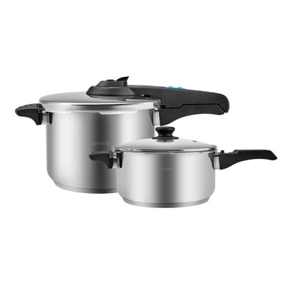 Karaca Saga Induction Base Pressure Cooker Set 4+6L, Black