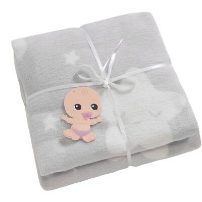 Dolce Bonita Home Coperta per neonati in cotone Stella, grigio chiaro