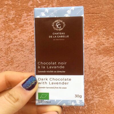 Dark chocolate with organic lavender flower