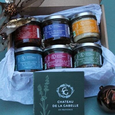 Cajas de regalo 6 pastas para untar ecológicas "Apéritif sous les Oliviers"