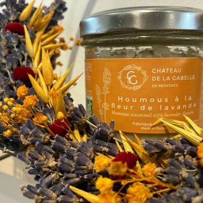 Hummus with organic lavender flower