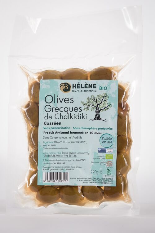 PROMO -10% - Olives vertes Chalkidikis cassées BIO