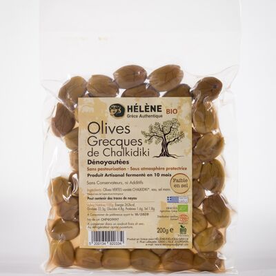 PROMO -10% - Olives vertes Chalkidikis dénoyautées BIO