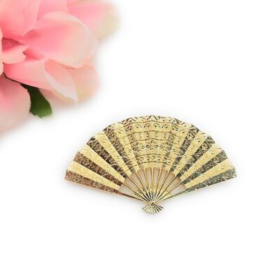 Spilla Flamenco Dorata · Ventaglio Oro Lucido (Taglia M)
