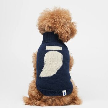 Pull pour chien en laine mérinos et cachemire George Navy 2