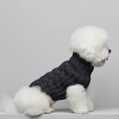 Suéter de lana y cachemir para perro John B. - Antracita
