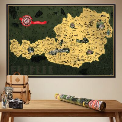 Mappa da grattare Austria XL GOLD