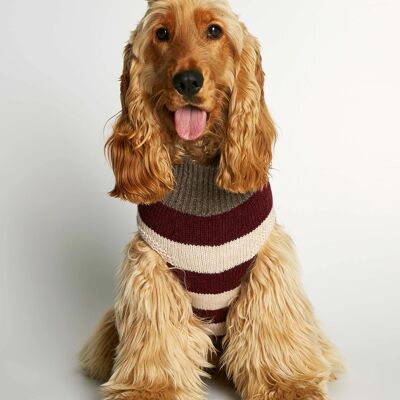 Anni Jersey de perro de cachemira y lana de merino burdeos