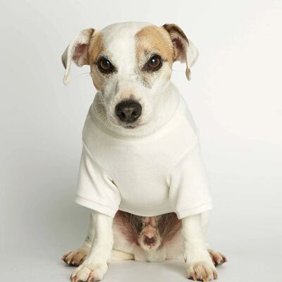 T-shirt basique pour chien Eva en coton bio blanc