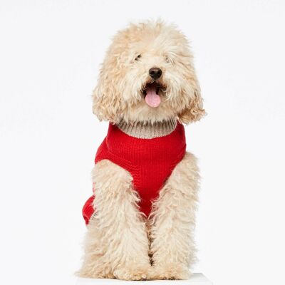 Mark R. Wool Dog Sweater - Red