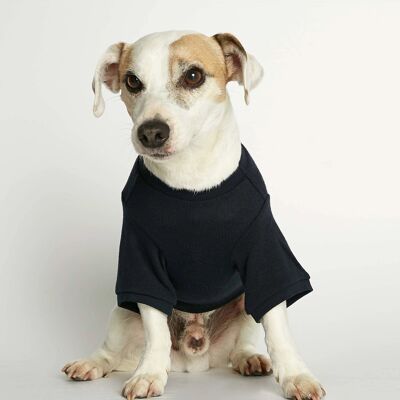 Eva Marineblaues Basic-Hunde-T-Shirt aus Bio-Baumwolle