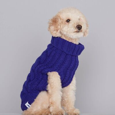 John B. Maglione per cani in lana e cashmere - Blu