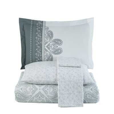 Juego de funda nórdica de popelina para cama de matrimonio Hobby İrene Gray