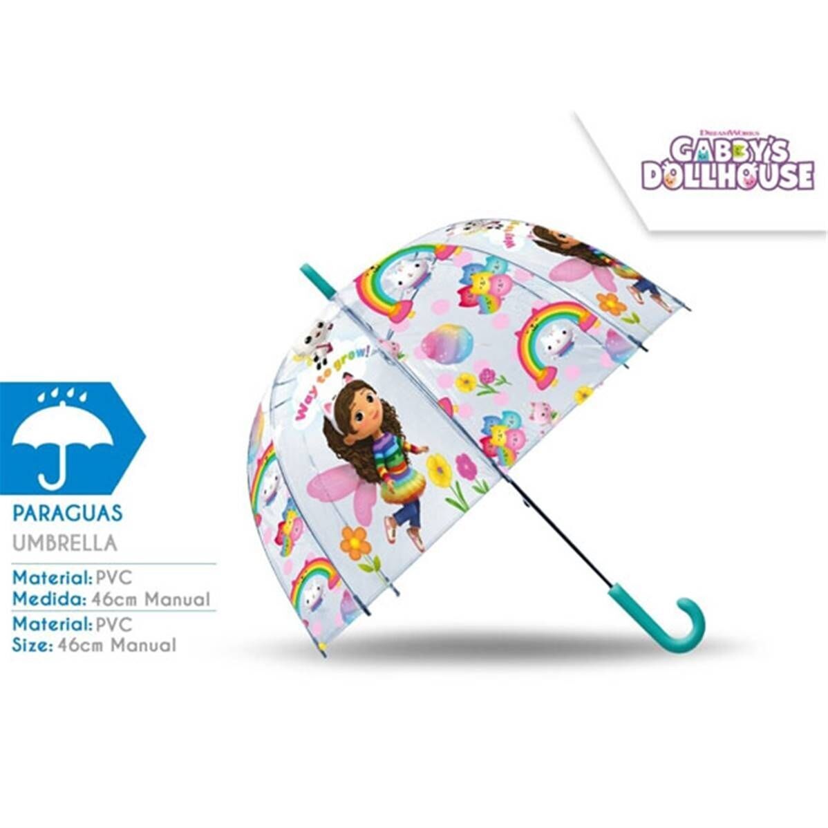 Gabby's Dollhouse Manuale Ombrello Trasparente 48 Cm