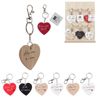 Portachiavi a forma di cuore con parole d'amore